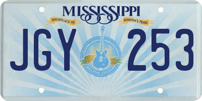 MS license plate JGY253