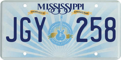 MS license plate JGY258