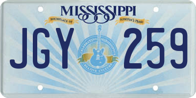 MS license plate JGY259