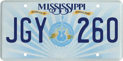 MS license plate JGY260