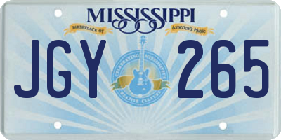 MS license plate JGY265
