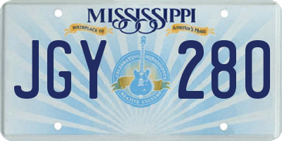 MS license plate JGY280