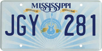 MS license plate JGY281
