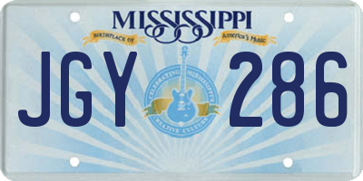 MS license plate JGY286