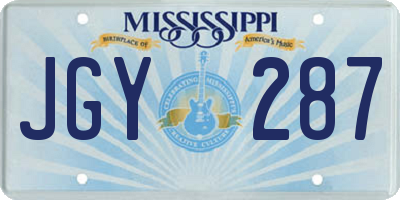 MS license plate JGY287