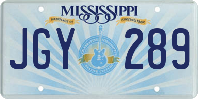 MS license plate JGY289