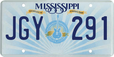 MS license plate JGY291