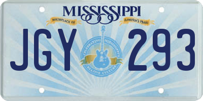 MS license plate JGY293
