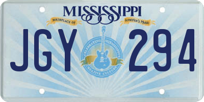 MS license plate JGY294