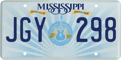 MS license plate JGY298