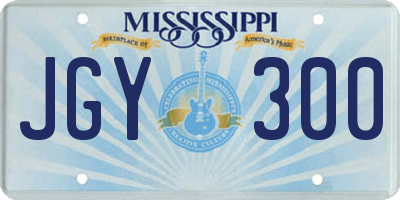 MS license plate JGY300