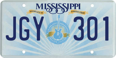 MS license plate JGY301