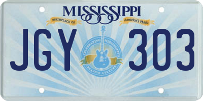 MS license plate JGY303