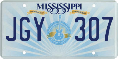 MS license plate JGY307