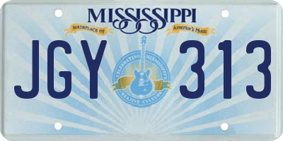 MS license plate JGY313