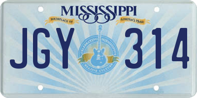 MS license plate JGY314