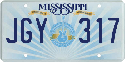 MS license plate JGY317