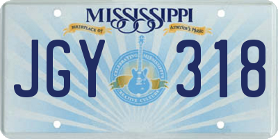 MS license plate JGY318