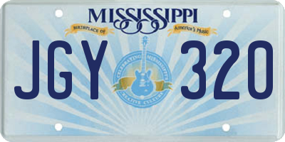 MS license plate JGY320