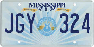 MS license plate JGY324