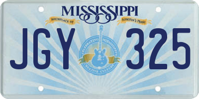 MS license plate JGY325
