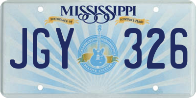 MS license plate JGY326