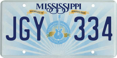 MS license plate JGY334