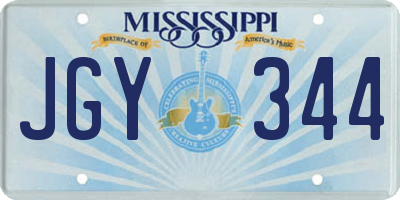 MS license plate JGY344
