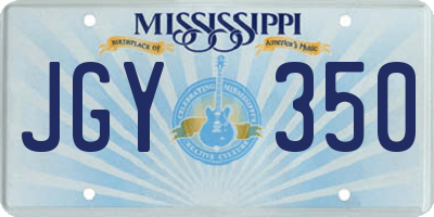 MS license plate JGY350