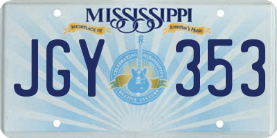 MS license plate JGY353