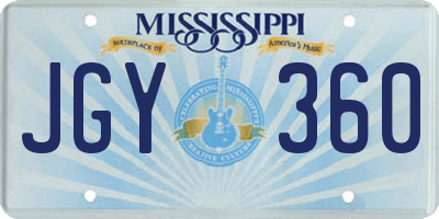 MS license plate JGY360