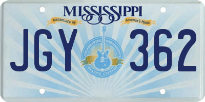 MS license plate JGY362