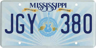 MS license plate JGY380