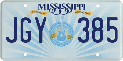MS license plate JGY385