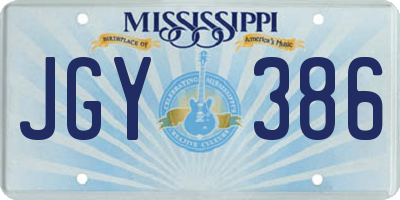 MS license plate JGY386