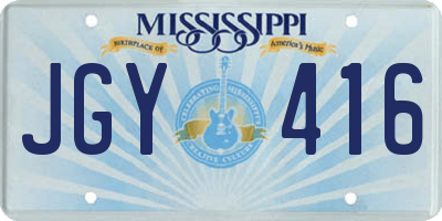 MS license plate JGY416