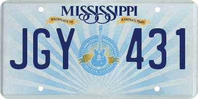 MS license plate JGY431
