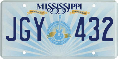 MS license plate JGY432