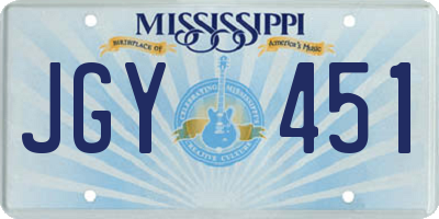 MS license plate JGY451