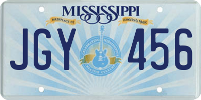 MS license plate JGY456