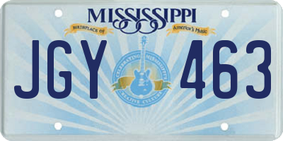 MS license plate JGY463