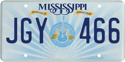 MS license plate JGY466