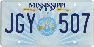 MS license plate JGY507