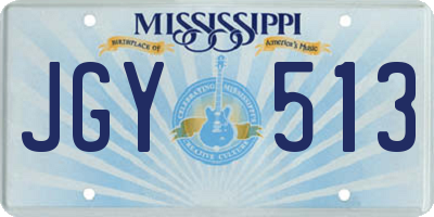 MS license plate JGY513
