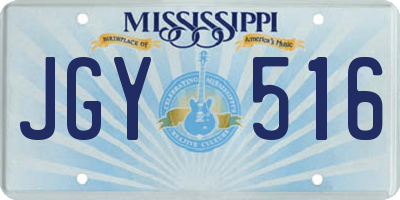 MS license plate JGY516