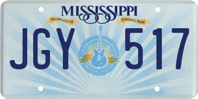 MS license plate JGY517