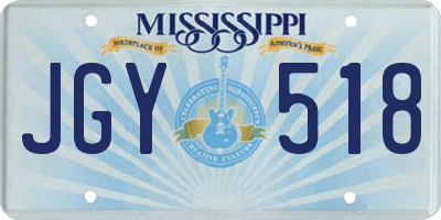 MS license plate JGY518
