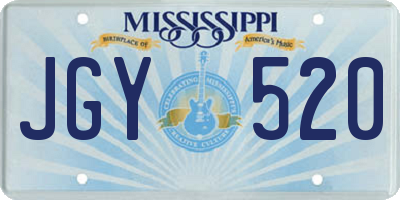 MS license plate JGY520