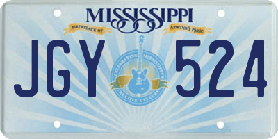 MS license plate JGY524