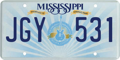 MS license plate JGY531